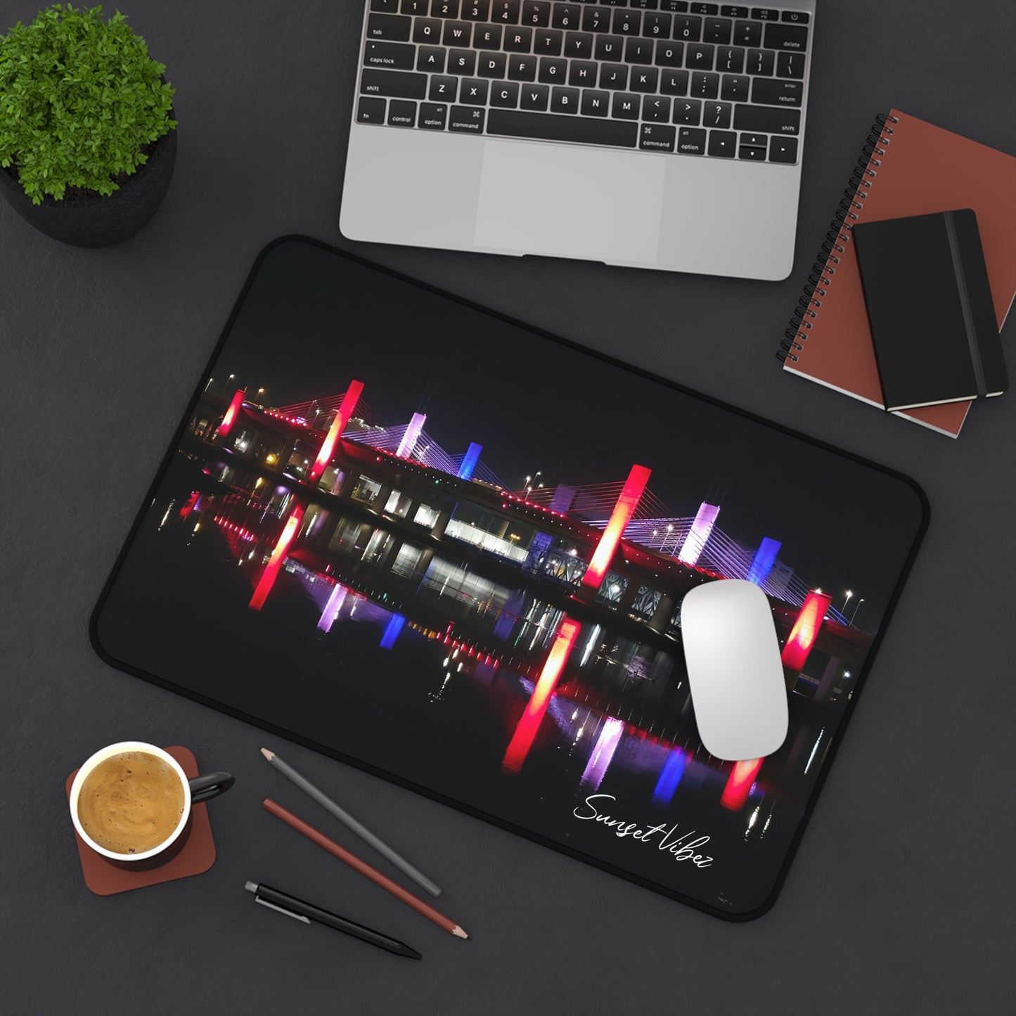 Illuminate Your Workspace: Cityscape Desk Mat, Office Decor, Gamer Accessory, Home Office Gift, Mouse Pad, Desk Accessories