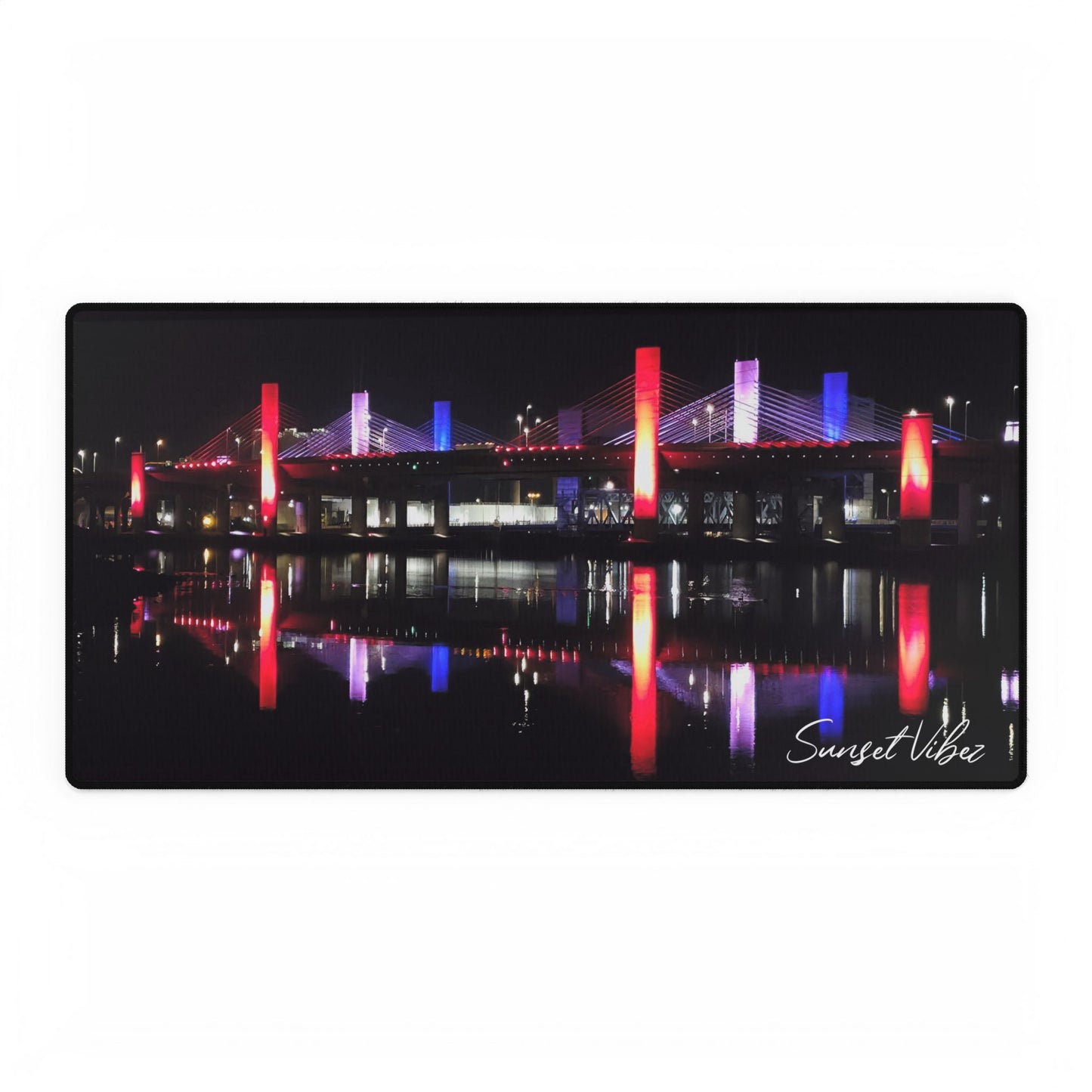 (2 larger sizes) Illuminate Your Workspace: Cityscape Desk Mat, Office Decor, Gamer Accessory