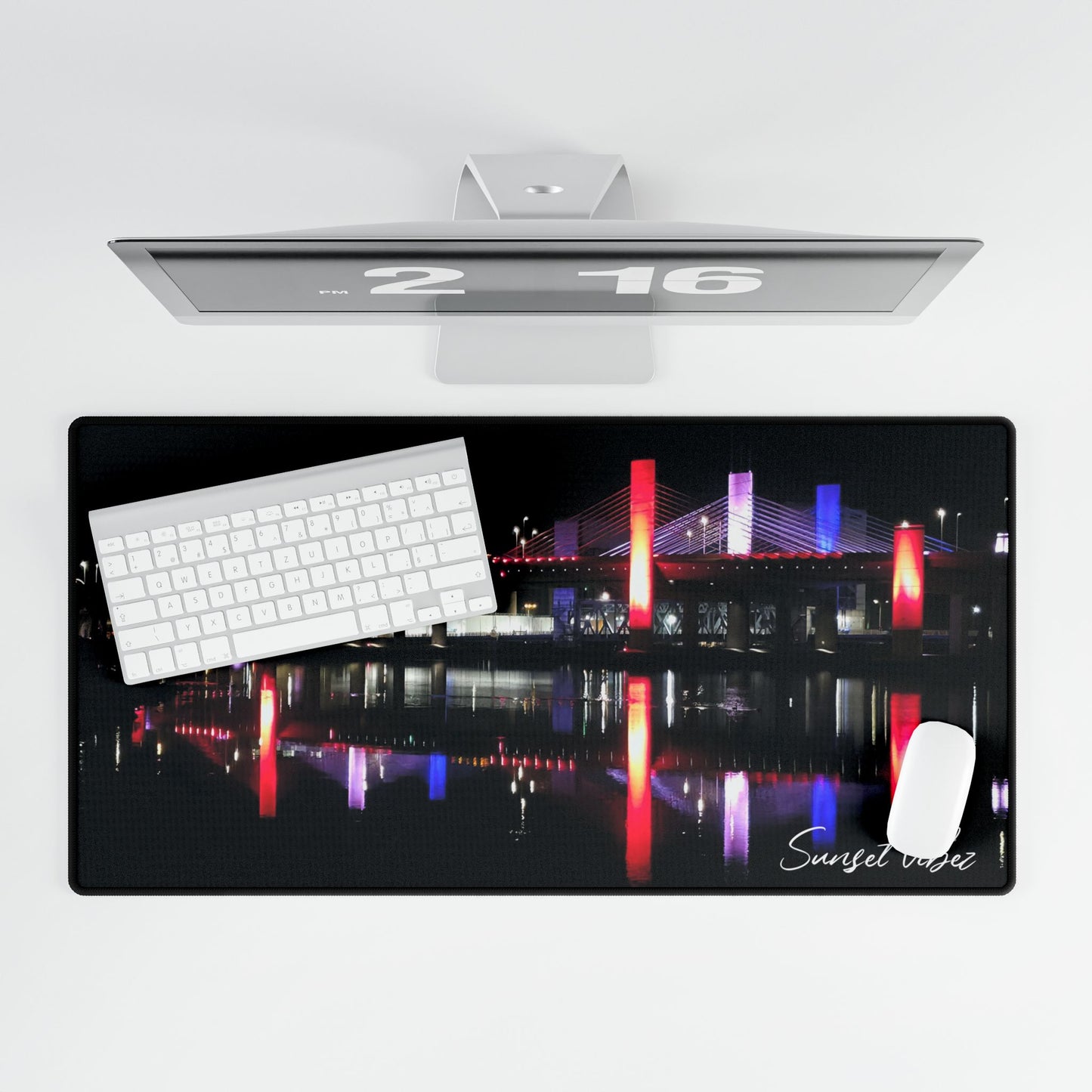 (2 larger sizes) Illuminate Your Workspace: Cityscape Desk Mat, Office Decor, Gamer Accessory