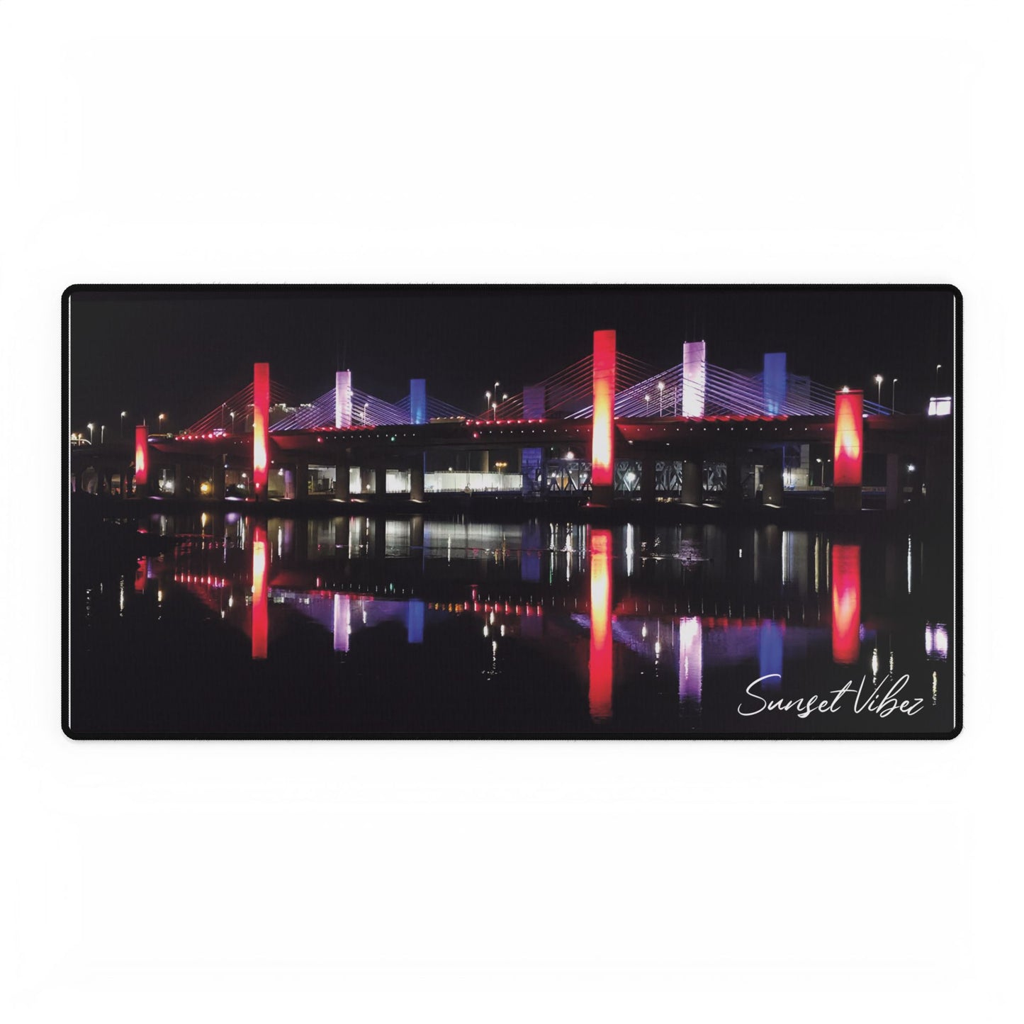 (2 larger sizes) Illuminate Your Workspace: Cityscape Desk Mat, Office Decor, Gamer Accessory