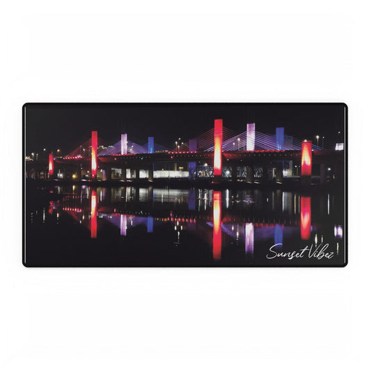 (2 larger sizes) Illuminate Your Workspace: Cityscape Desk Mat, Office Decor, Gamer Accessory